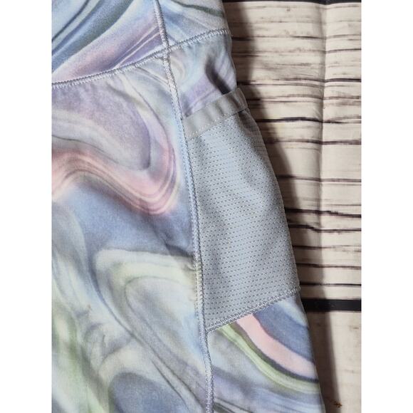 Athleta Girl Sz XL (14) Record Breaker 3” Running Short Blue/Pink Swirl Pattern - Picture 2 of 9